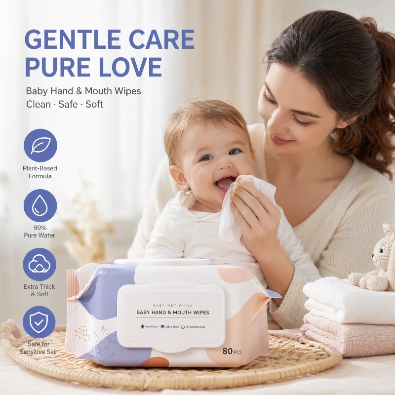 Skincare Newborn - ผ้าเช็ดทำความสะอาดเด็กอ่อนแบบไม่ทอ ปราศจากสารก่อภูมิแพ้ ทำความสะอาดอย่างอ่อนโยนสำหรับทารกแรกเกิด ทารก และเด็กเล็ก ใช้เช็ดมือ