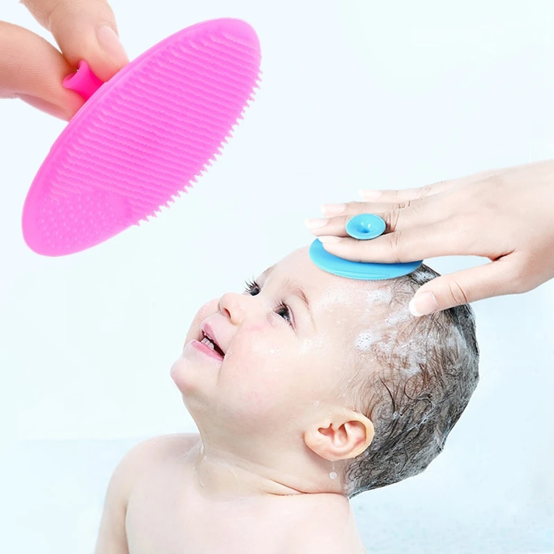 Skincare Newborn - 1 PC แปรงซิลิโคนอ่อนนุ่มสําหรับทารกแรกเกิดผิวที่ละเอียดอ่อนแชมพูอาบน้ําหัวแปรงผมซักผ้าแปรงนวดเช็ดหวี