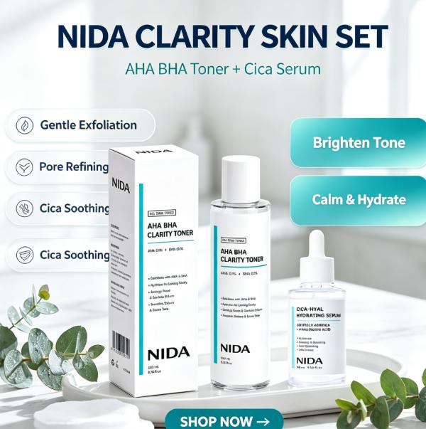 ชุดผลิตภัณฑ์บำรุงผิวหน้า NIDA  - Aha Bha Exfoliant บทวิจารณ์และราคา