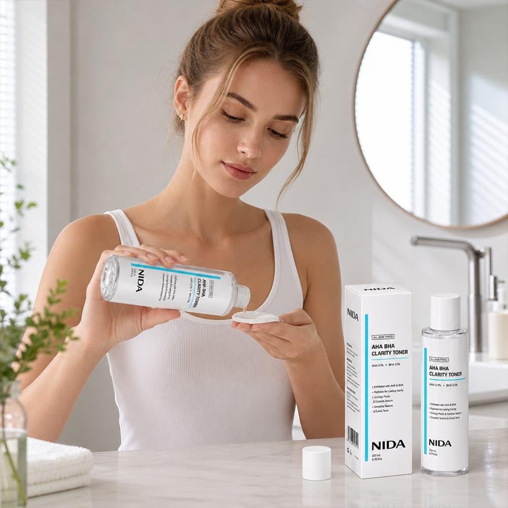 ชุดผลิตภัณฑ์บำรุงผิวหน้า NIDA  - Aha Bha Exfoliant บทวิจารณ์และราคา