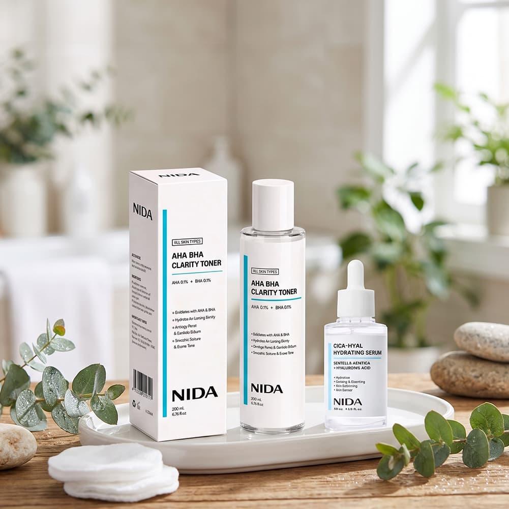 ชุดผลิตภัณฑ์บำรุงผิวหน้า NIDA  - Aha Bha Exfoliant บทวิจารณ์และราคา